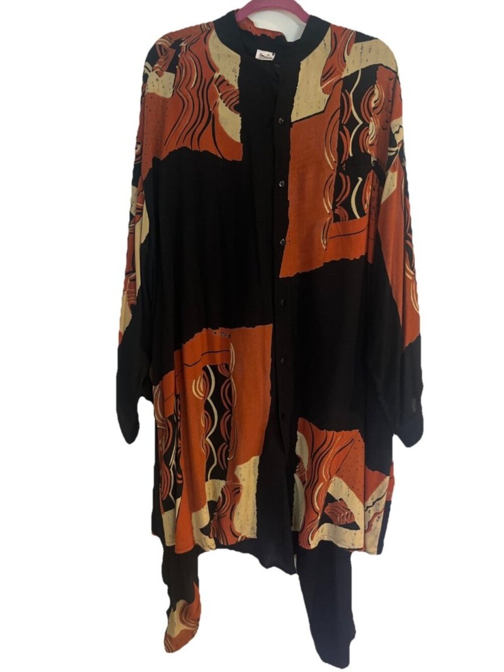 Kembali Collection Long Dress Tunic Top&Pants Light Weight Women’s 1X Rayon
